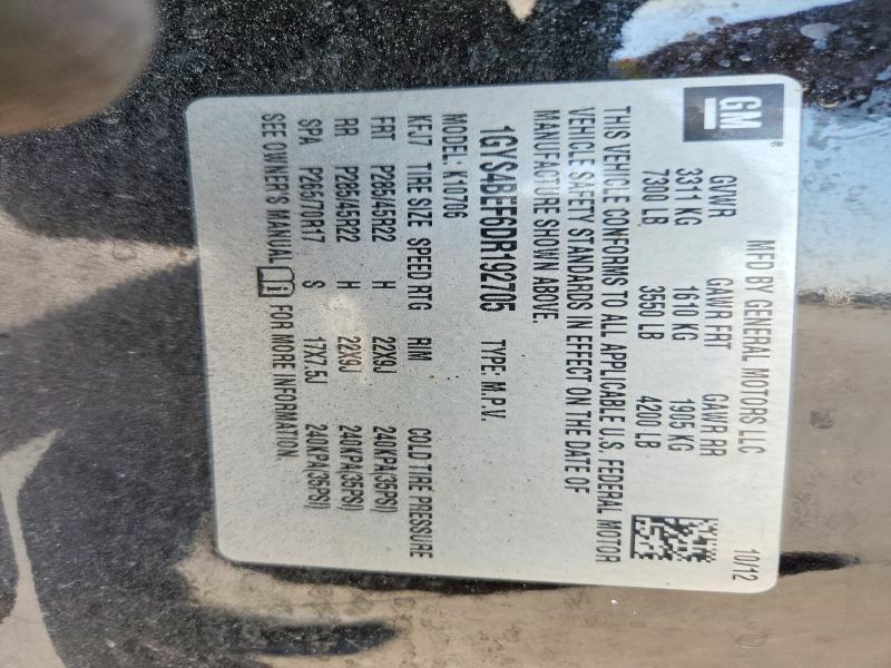 2013 Cadillac Escalade მანქანა იყიდება აუქციონზე, vin: 1GYS4BEF6DR192705, აუქციონის ნომერი: 47265866
