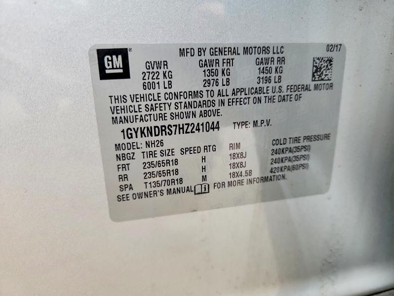 Aukcja sprzedaży 2017 Cadillac Xt5, vin: 1GYKNDRS7HZ241044, numer aukcji: 46684976