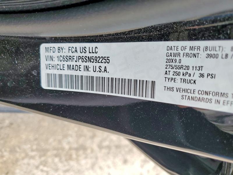 Продажа на аукционе авто 2025 Ram 1500, vin: 1C6SRFJP6SN592255, номер лота: 47736456