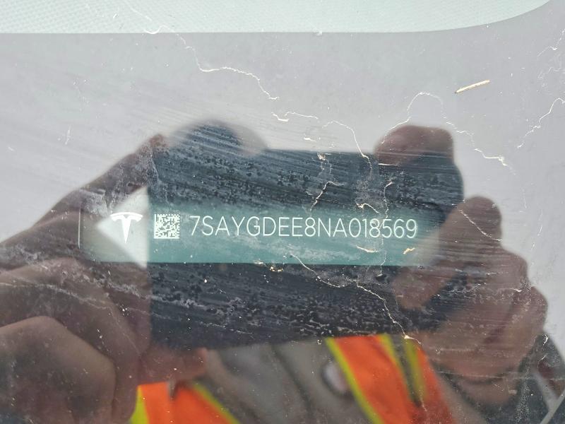 79895845 :رقم المزاد ، 7SAYGDEE8NA018569 vin ، 2022 Tesla Model Y مزاد بيع