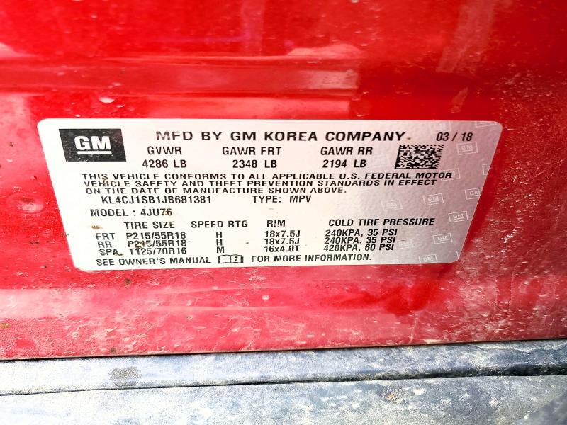 Aukcja sprzedaży 2018 Buick Encore, vin: KL4CJ1SB1JB681381, numer aukcji: 46721896