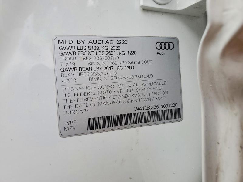 Aukcja sprzedaży 2020 Audi Q3, vin: WA1EECF36L1081220, numer aukcji: 79034485