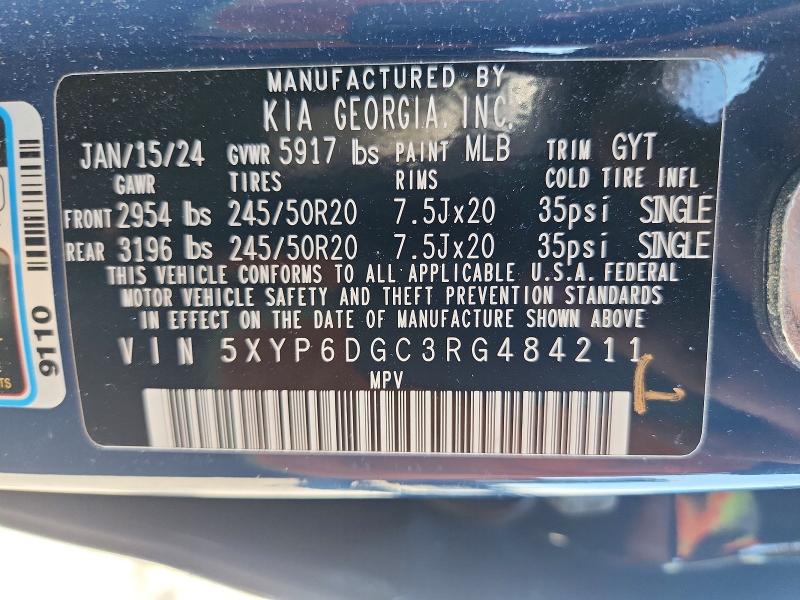Продажа на аукционе авто 2024 Kia Telluride, vin: 5XYP6DGC3RG484211, номер лота: 46898146