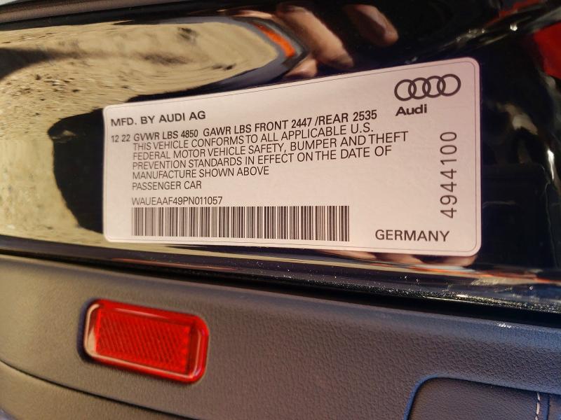 2023 Audi A4 მანქანა იყიდება აუქციონზე, vin: WAUEAAF49PN011057, აუქციონის ნომერი: 45602826