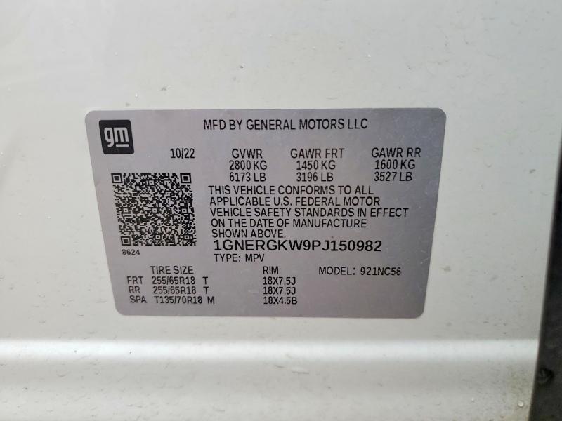 Aukcja sprzedaży 2023 Chevrolet Traverse, vin: 1GNERGKW9PJ150982, numer aukcji: 46962716