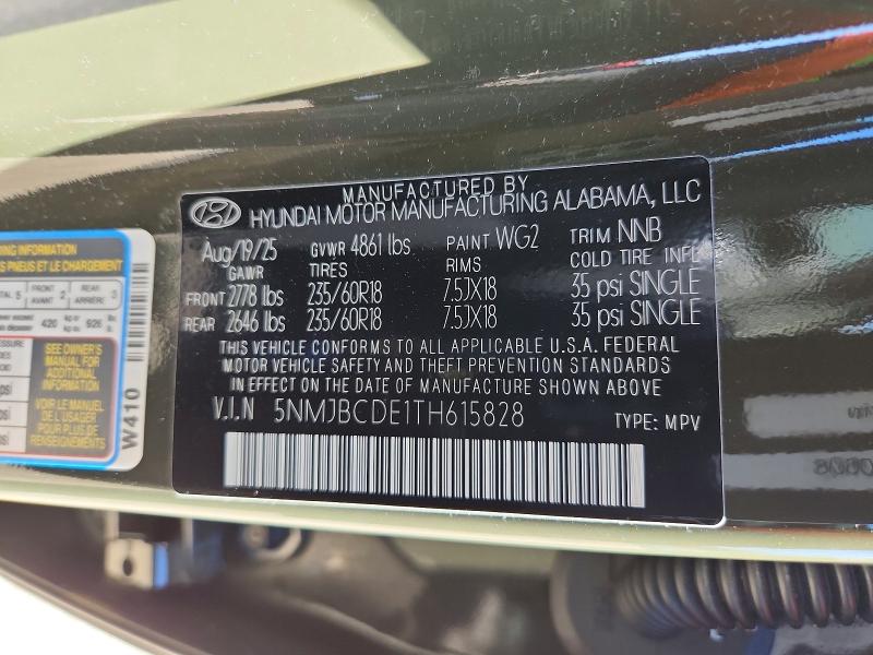 47041666 :رقم المزاد ، 5NMJBCDE1TH615828 vin ، 2026 Hyundai Tucson مزاد بيع