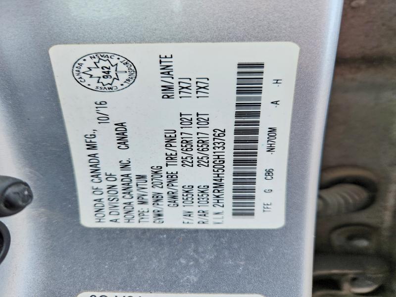 79104865 :رقم المزاد ، 2HKRM4H50GH133762 vin ، 2016 Honda Cr-v مزاد بيع