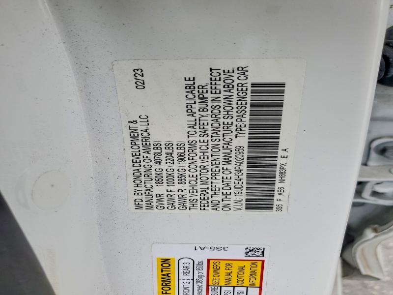Продаж на аукціоні авто 2023 Acura Integra, vin: 19UDE4H34PA020959, номер лоту: 45694326