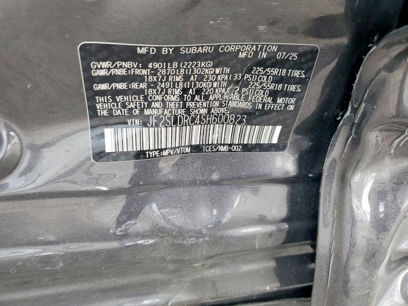 Продаж на аукціоні авто 2025 Subaru Forester, vin: JF2SLDRC4SH600823, номер лоту: 48259546
