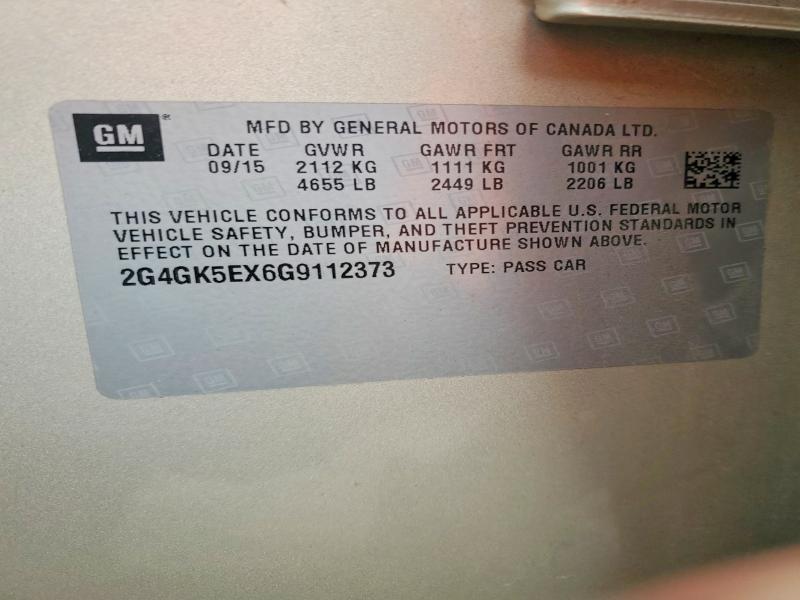 Продаж на аукціоні авто 2016 Buick Regal, vin: 2G4GK5EX6G9112373, номер лоту: 79233085