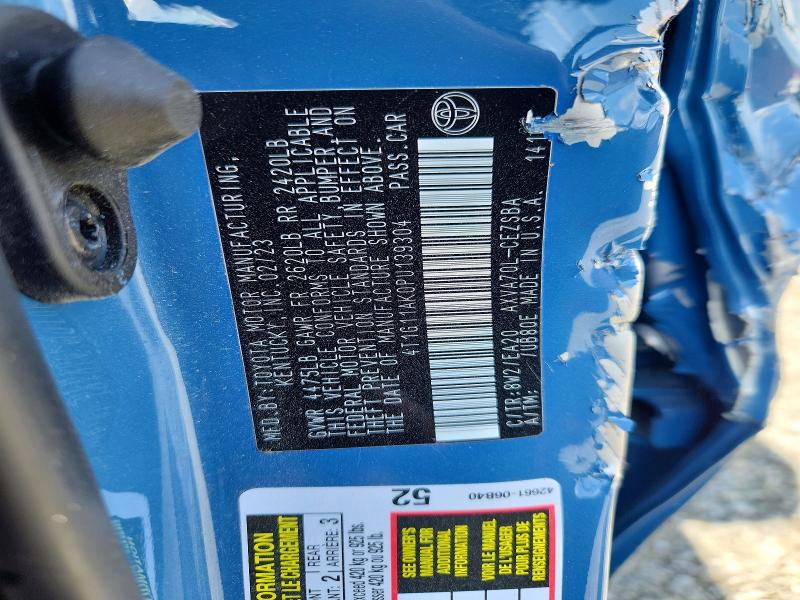 2023 Toyota Camry მანქანა იყიდება აუქციონზე, vin: 4T1G11AK0PU139304, აუქციონის ნომერი: 48255676