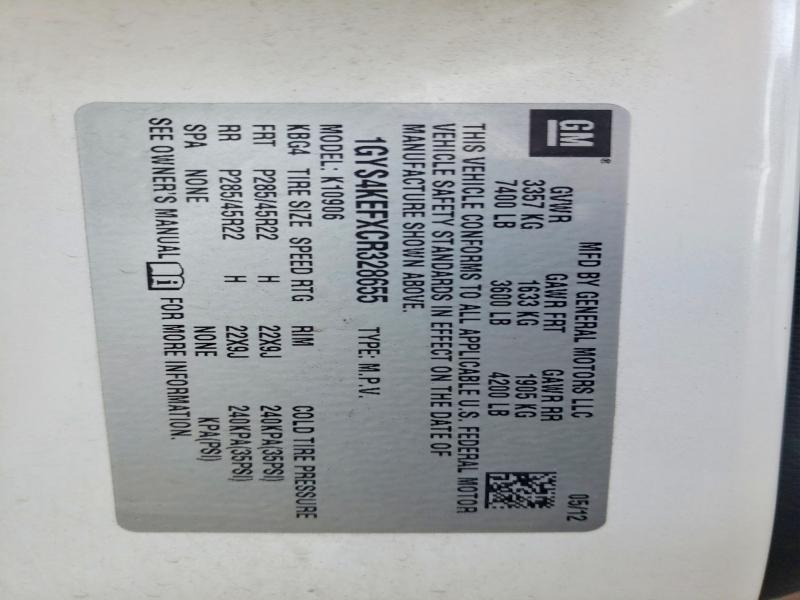 Продаж на аукціоні авто 2012 Cadillac Escalade, vin: 1GYS4KEFXCR328655, номер лоту: 46228456