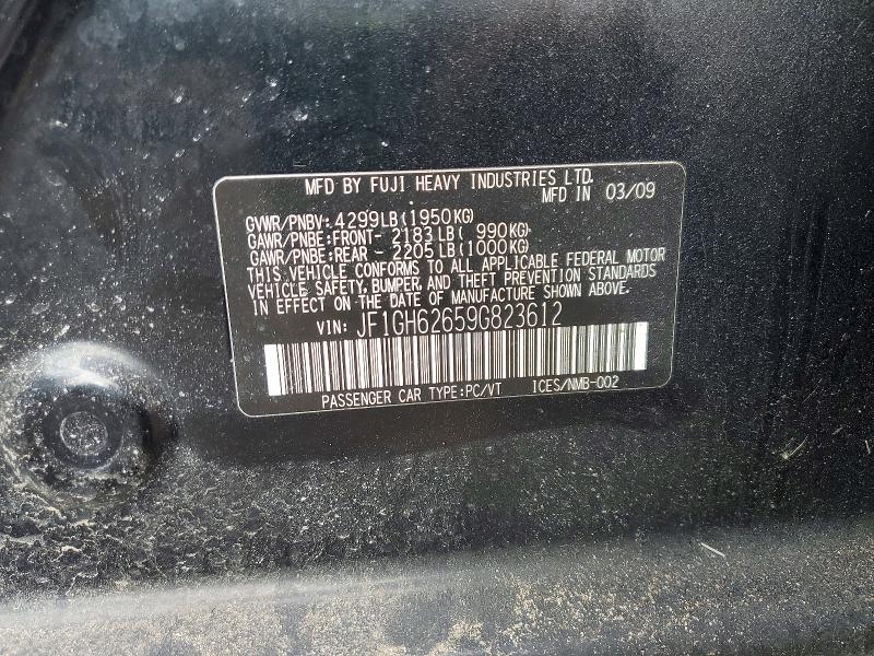 Продаж на аукціоні авто 2009 Subaru Impreza, vin: JF1GH62659G823612, номер лоту: 46451116