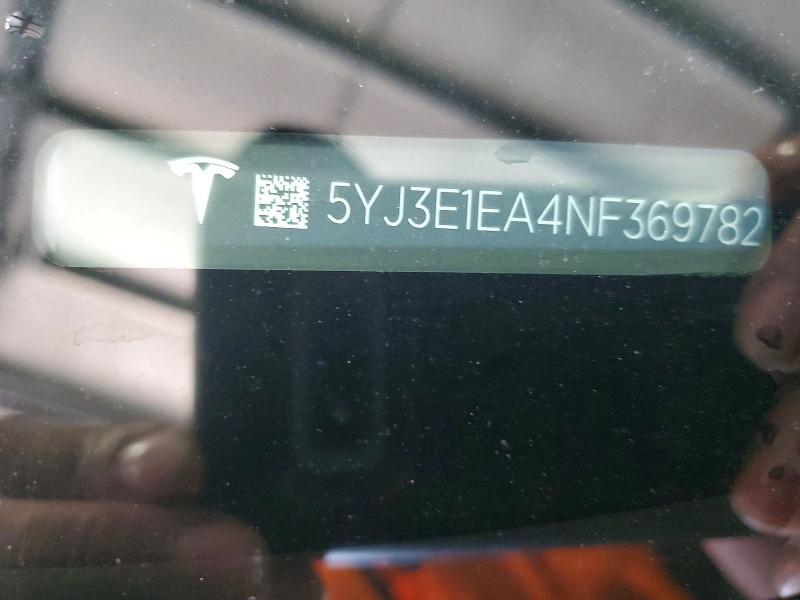 Продажа на аукционе авто 2022 Tesla Model 3, vin: 5YJ3E1EA4NF369782, номер лота: 46762616