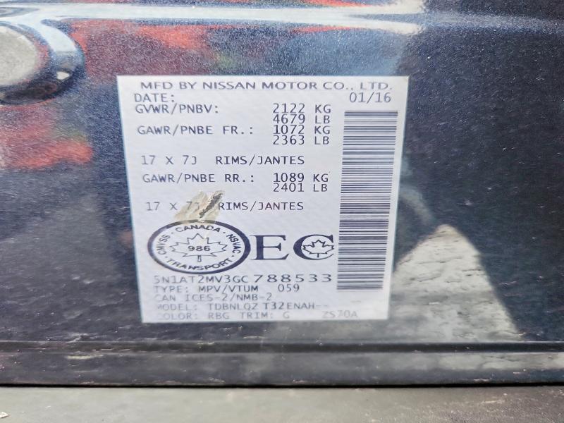Aukcja sprzedaży 2016 Nissan Rogue, vin: 5N1AT2MV3GC788533, numer aukcji: 46160526
