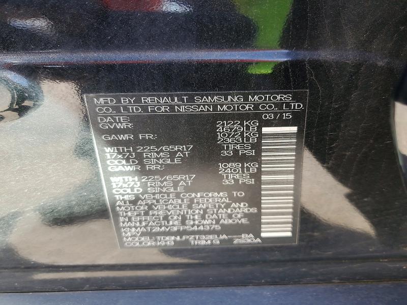 Aukcja sprzedaży 2015 Nissan Rogue, vin: KNMAT2MV3FP544375, numer aukcji: 79928325