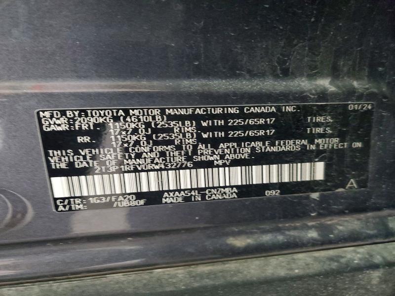Продаж на аукціоні авто 2024 Toyota Rav4, vin: 2T3P1RFV0RW432776, номер лоту: 48009476