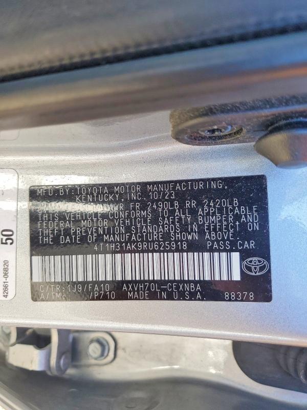 Продаж на аукціоні авто 2024 Toyota Camry, vin: 4T1H31AK9RU625918, номер лоту: 77623285