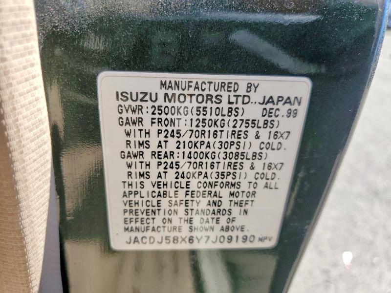 Продаж на аукціоні авто 2000 Isuzu Trooper, vin: JACDJ58X6Y7J09190, номер лоту: 46758026