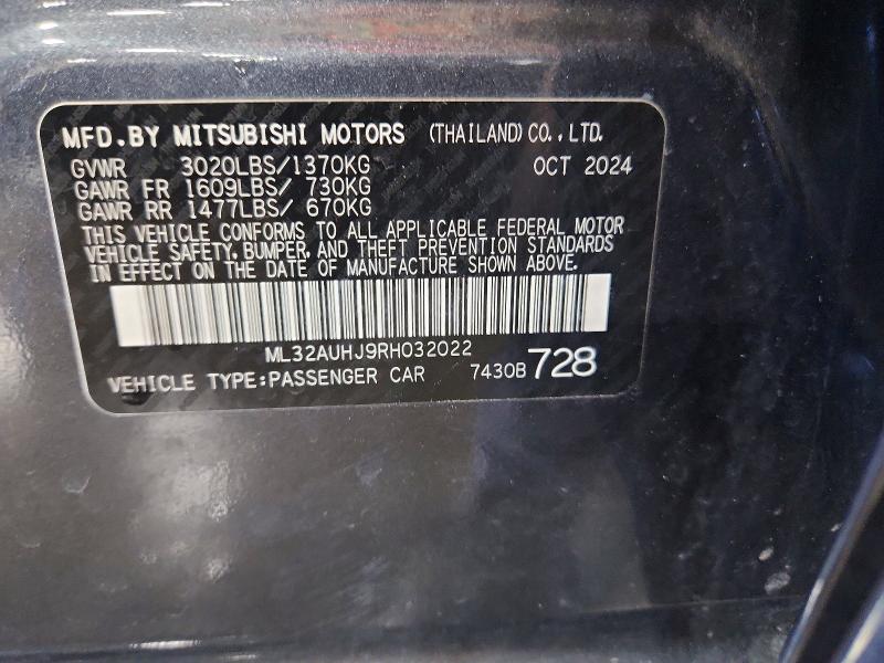 Продаж на аукціоні авто 2024 Mitsubishi Mirage, vin: ML32AUHJ9RH032022, номер лоту: 48344786