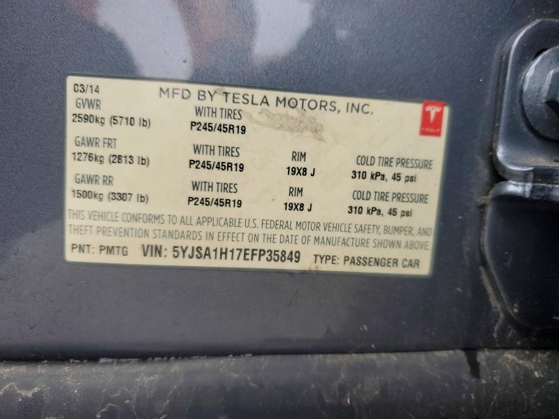 Aukcja sprzedaży 2014 Tesla Model S, vin: 5YJSA1H17EFP35849, numer aukcji: 47042916