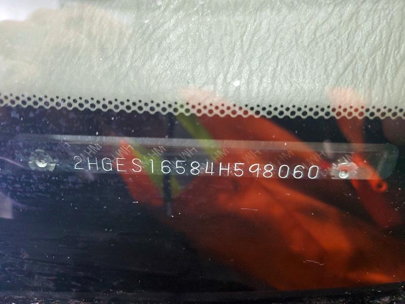 45860866 :رقم المزاد ، 2HGES16584H598060 vin ، 2004 Honda Civic مزاد بيع