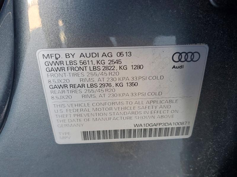 Продаж на аукціоні авто 2013 Audi Q5, vin: WA1DGAFP3DA100871, номер лоту: 46950656