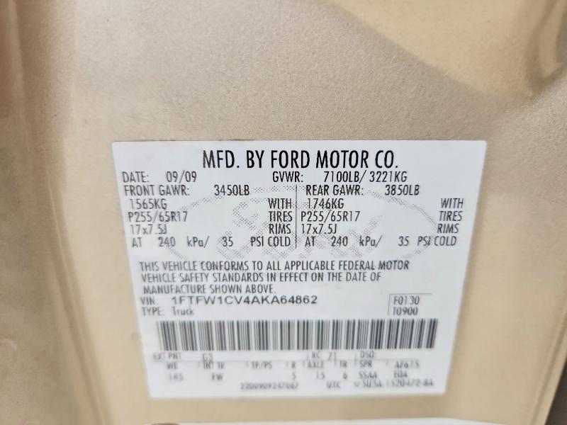 Продаж на аукціоні авто 2010 Ford F150, vin: 1FTFW1CV4AKA64862, номер лоту: 47906826
