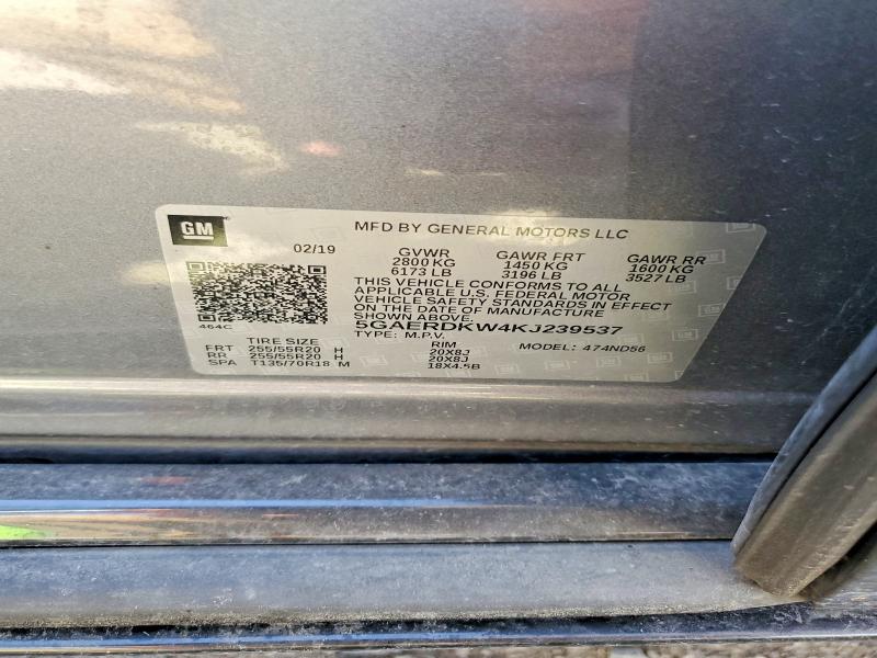 Aukcja sprzedaży 2019 Buick Enclave, vin: 5GAERDKW4KJ239537, numer aukcji: 79464985