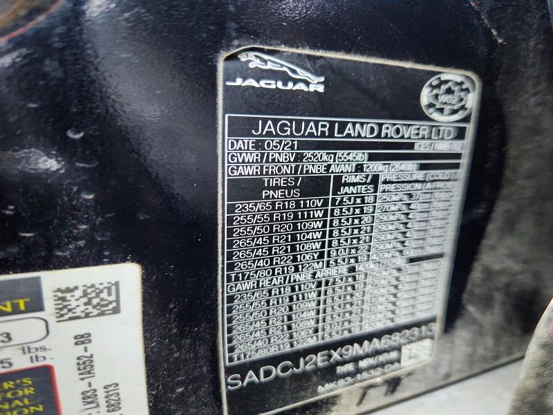 Продаж на аукціоні авто 2021 Jaguar F-pace, vin: SADCJ2EX9MA682313, номер лоту: 79392995