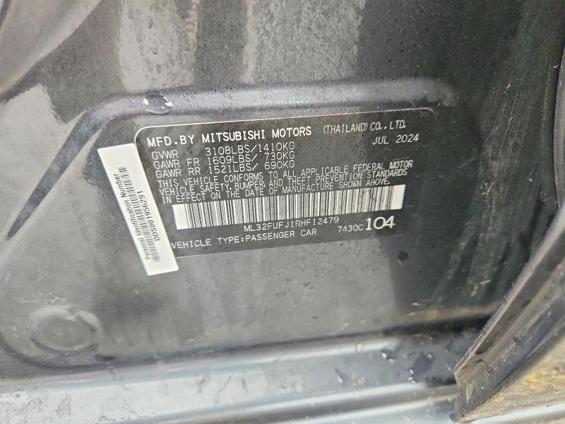 Aukcja sprzedaży 2024 Mitsubishi Mirage, vin: ML32FUFJ1RHF12479, numer aukcji: 79579325