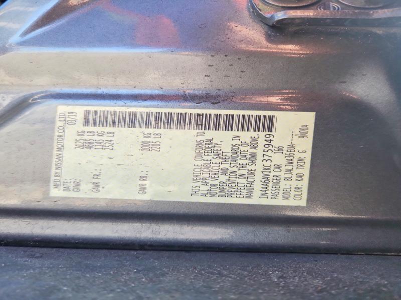 Продаж на аукціоні авто 2019 Nissan Maxima, vin: 1N4AA6AV1KC375949, номер лоту: 47719456