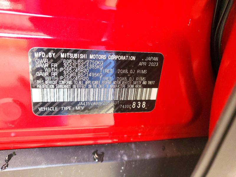 Продаж на аукціоні авто 2023 Mitsubishi Outlander, vin: JA4T5VA98PZ053411, номер лоту: 45494846
