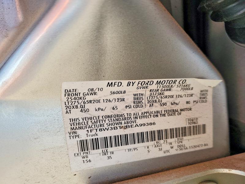 2011 Ford F350 მანქანა იყიდება აუქციონზე, vin: 1FT8W3BT2BEA99386, აუქციონის ნომერი: 46060746