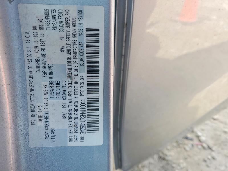46056176 :رقم المزاد ، 3MZBN1U72HM110044 vin ، 2017 Mazda 3 مزاد بيع