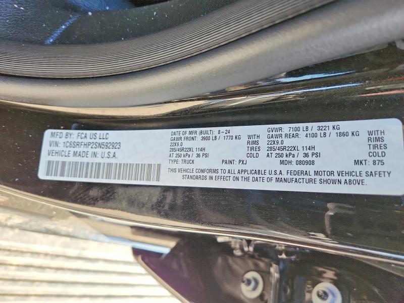 Продаж на аукціоні авто 2025 Ram 1500, vin: 1C6SRFHP2SN592923, номер лоту: 45729116