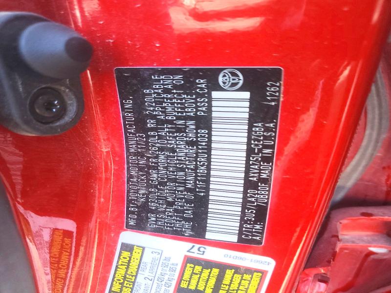 Aukcja sprzedaży 2024 Toyota Camry, vin: 4T1F11BK5RU114038, numer aukcji: 41665806