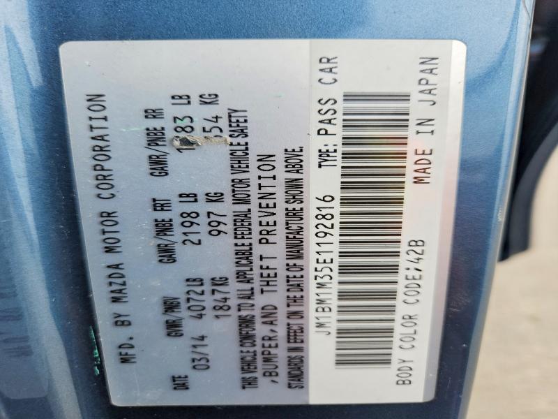 Продаж на аукціоні авто 2014 Mazda 3, vin: JM1BM1M35E1192816, номер лоту: 41886386
