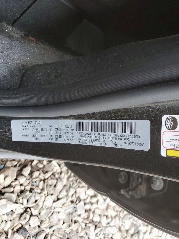 Продаж на аукціоні авто 2020 Ram 1500, vin: 1C6SRFBT9LN122217, номер лоту: 46899336