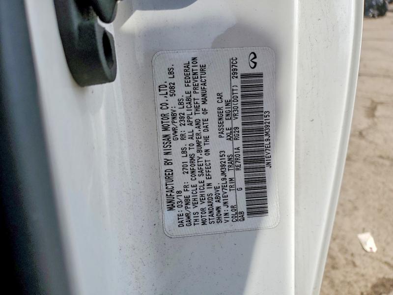 46476206 :رقم المزاد ، JN1EV7EL9JM392153 vin ، 2018 Infiniti Q60 مزاد بيع