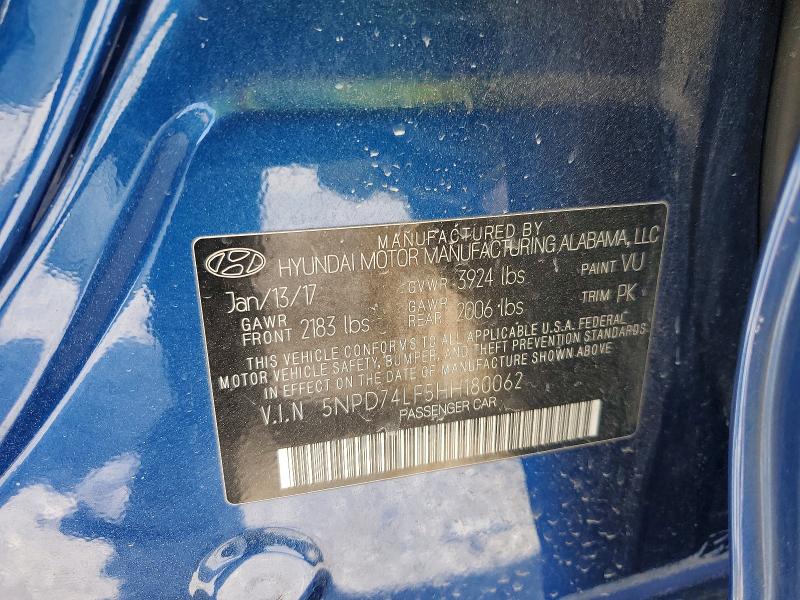 Aukcja sprzedaży 2017 Hyundai Elantra, vin: 5NPD74LF5HH180062, numer aukcji: 46176226