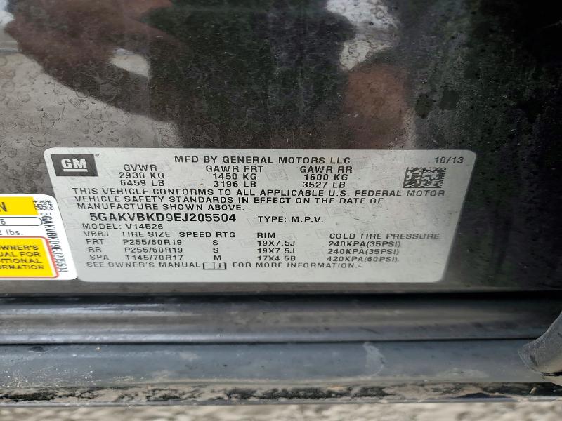 42044496 :رقم المزاد ، 5GAKVBKD9EJ205504 vin ، 2014 Buick Enclave مزاد بيع