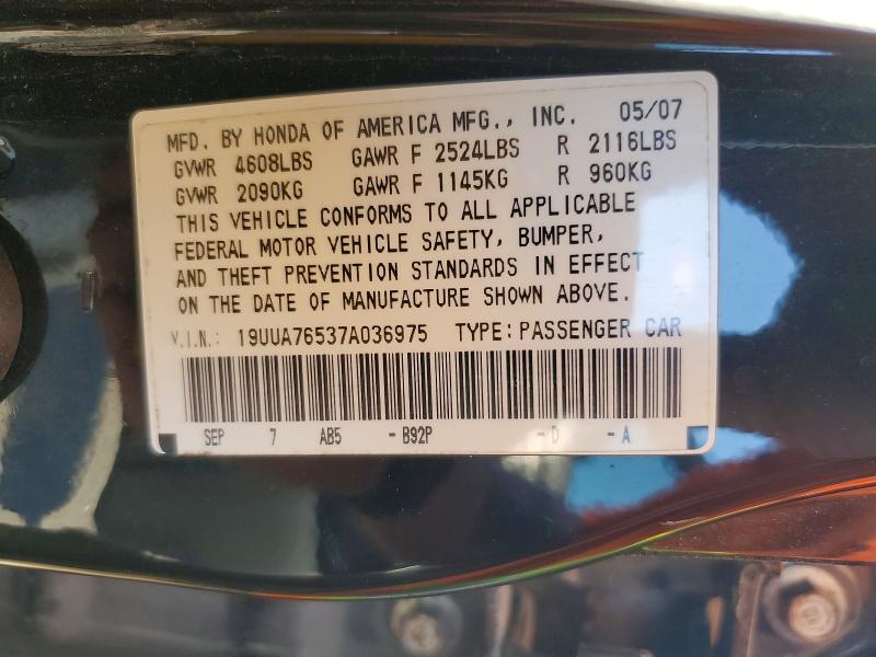 Aukcja sprzedaży 2007 Acura Tl, vin: 19UUA76537A036975, numer aukcji: 45692576