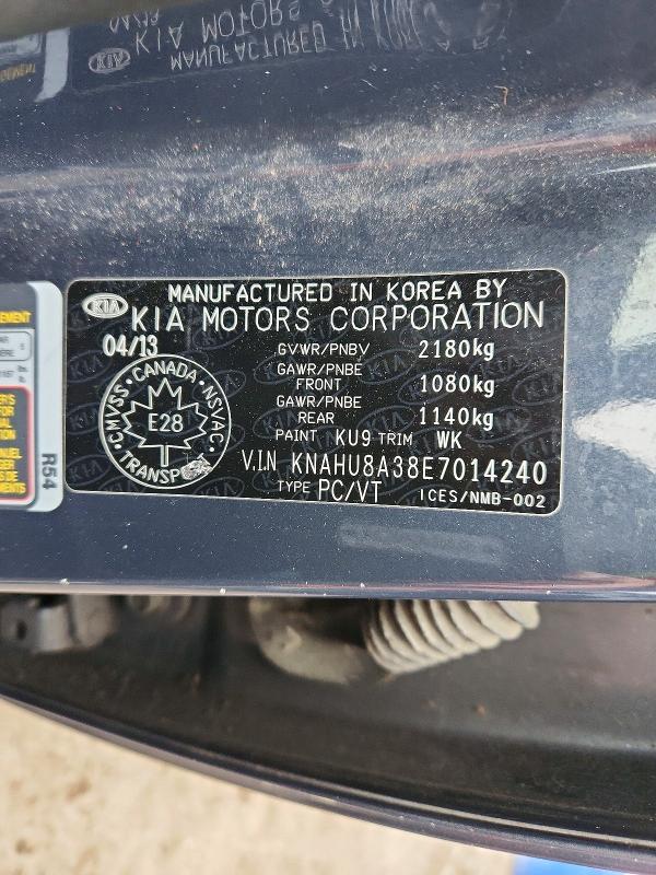 46368086 :رقم المزاد ، KNAHU8A38E7014240 vin ، 2014 Kia Rondo مزاد بيع