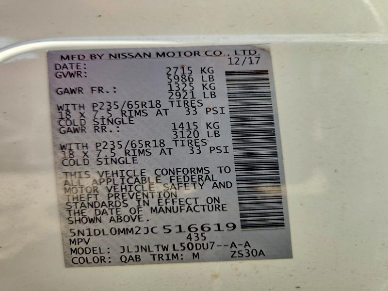 46089486 :رقم المزاد ، 5N1DL0MM2JC516619 vin ، 2018 Infiniti Qx60 مزاد بيع
