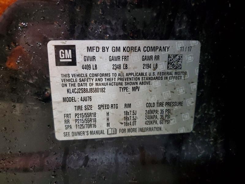 Aukcja sprzedaży 2018 Buick Encore, vin: KL4CJ2SB8JB580182, numer aukcji: 79723125