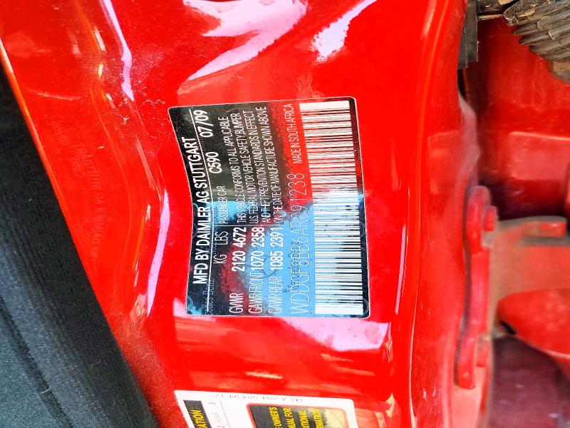 Auction sale of the 2010 Mercedes-benz C, vin: WDDGF8BB6AR091238, lot number: 47753346