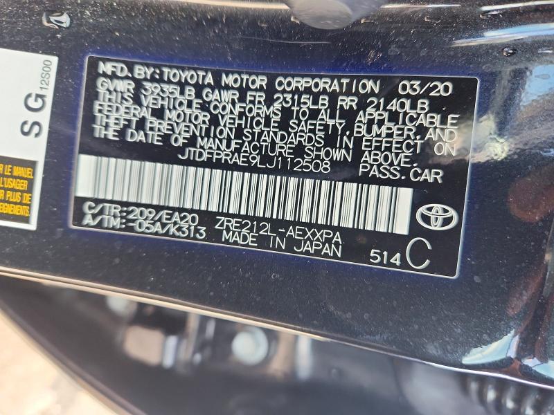 Продажа на аукционе авто 2020 Toyota Corolla, vin: JTDFPRAE9LJ112508, номер лота: 41587906