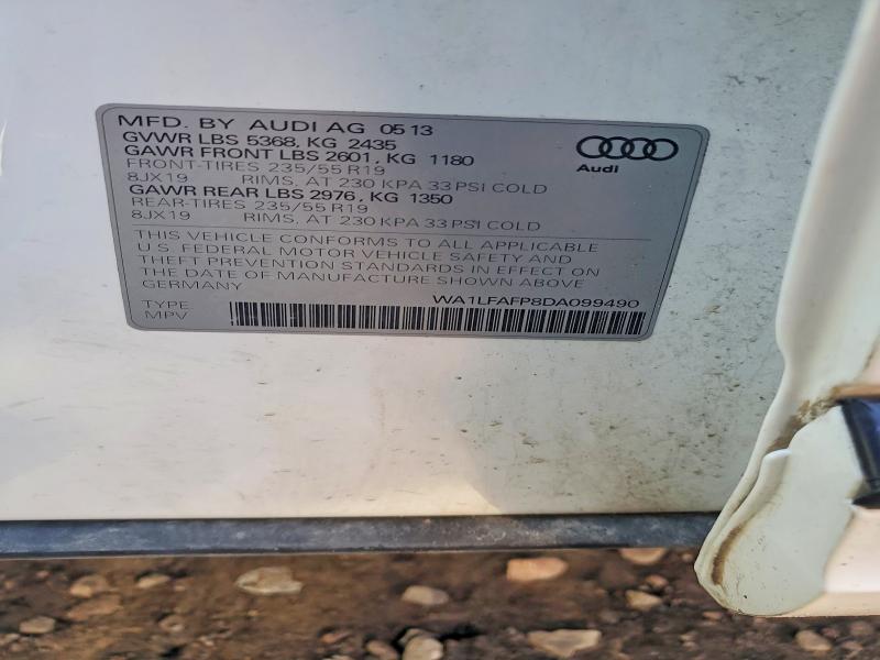 2013 Audi Q5 მანქანა იყიდება აუქციონზე, vin: WA1LFAFP8DA099490, აუქციონის ნომერი: 47738966