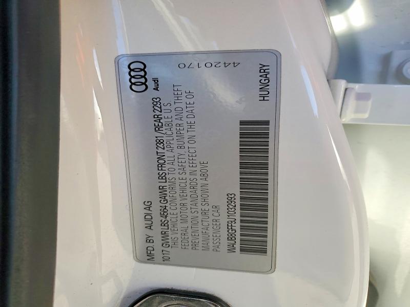 Aukcja sprzedaży 2018 Audi A3, vin: WAUB8GFF9J1032993, numer aukcji: 47620976
